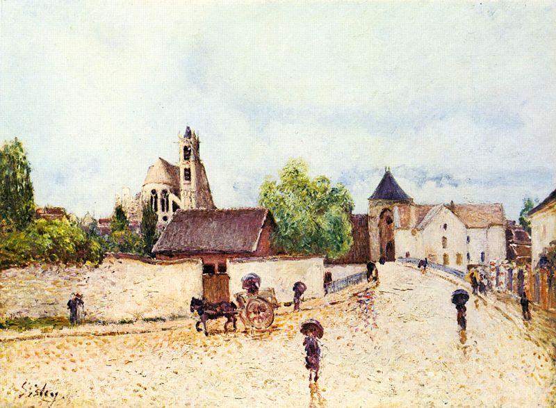 Alfred Sisley Moret am Loing im Regen oil painting image